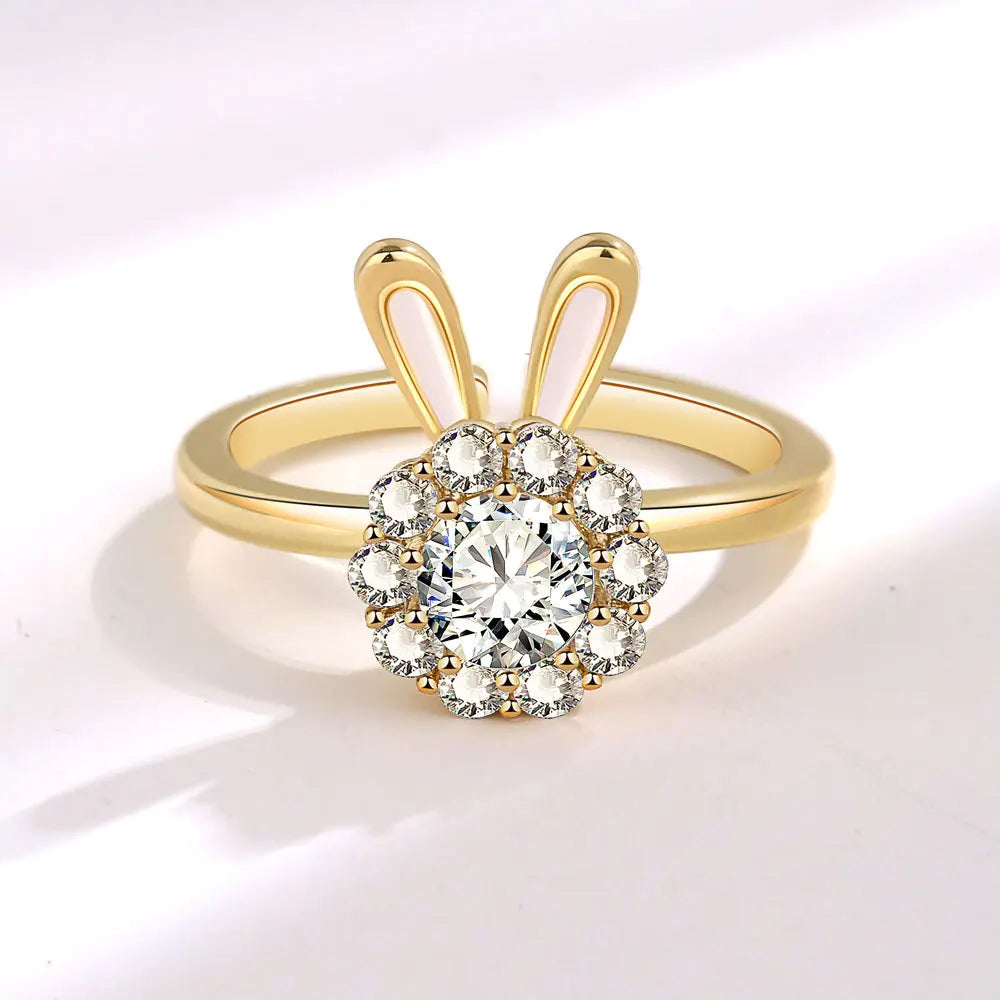 bague rotative lune etoiles argent packagée cadeau
