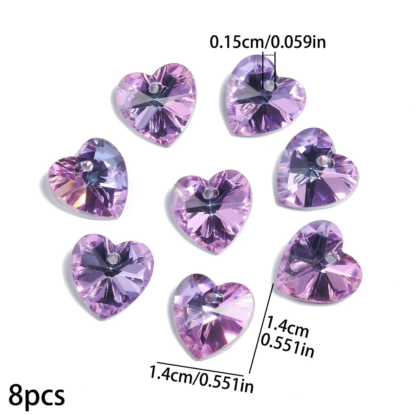 Pendentifs Cœur Cristal Multicolore