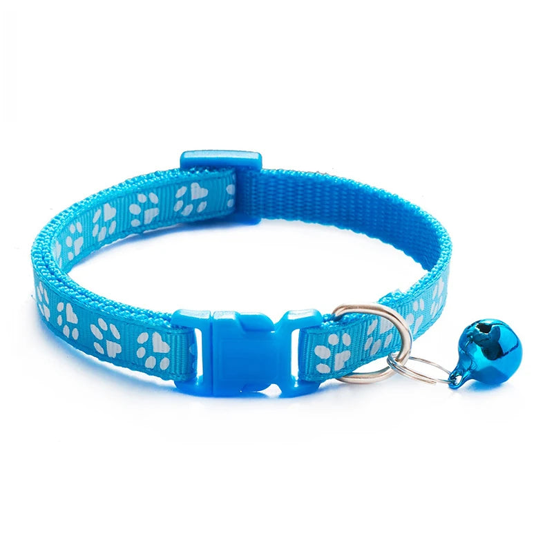 Collier Chat Imprimé avec Clochette – Multicolore