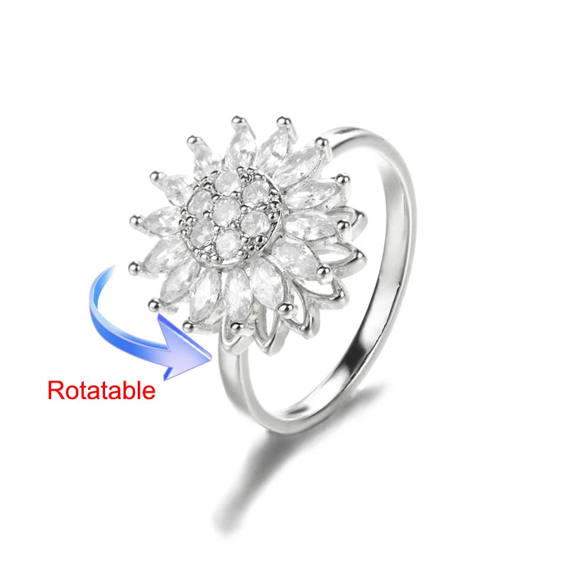 Bague Spinner Trèfle Doré
