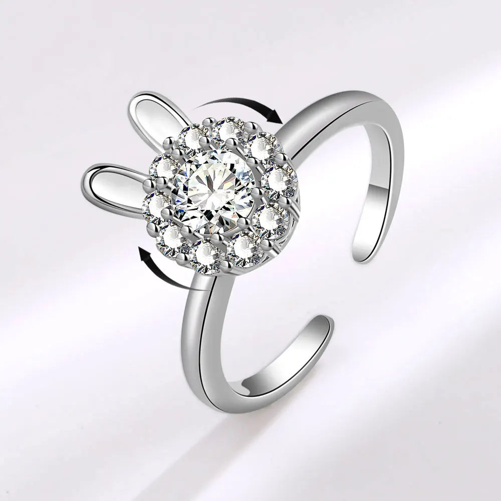 Bague Lune & Étoiles Argent
