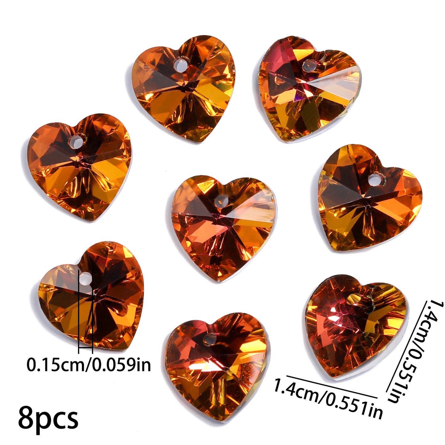 Pendentifs Cœur Cristal Multicolore