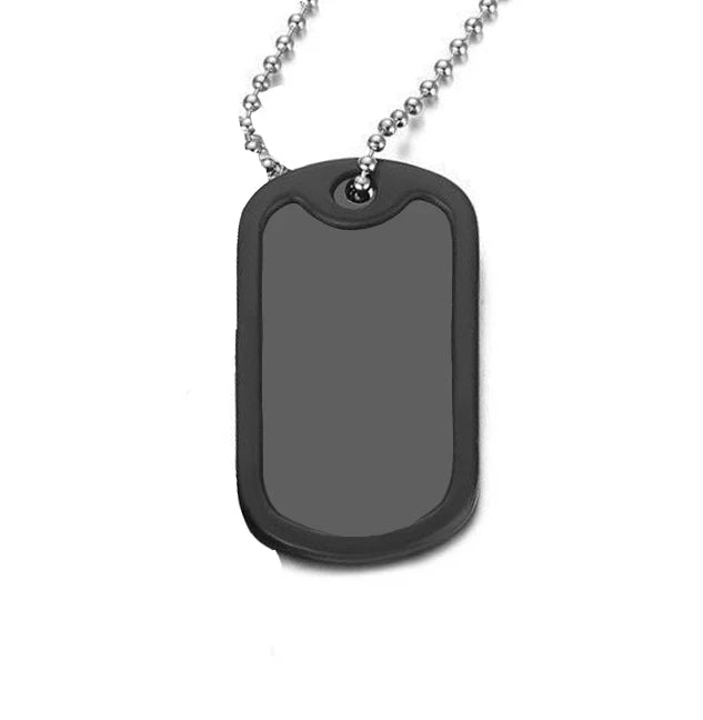 collier dog tag plaque militaire grave porte homme