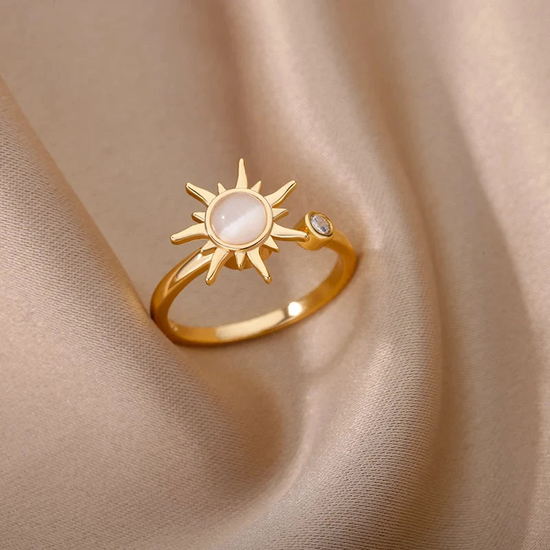 Bague Spinner Soleil Doré