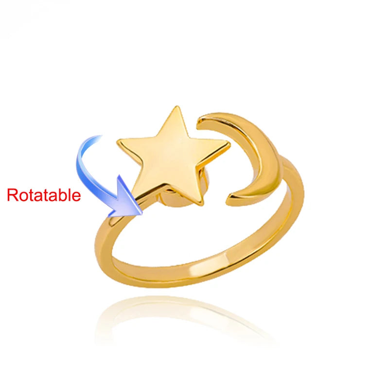 bague porte-bonheur trefle doree spinner anti-stress femme