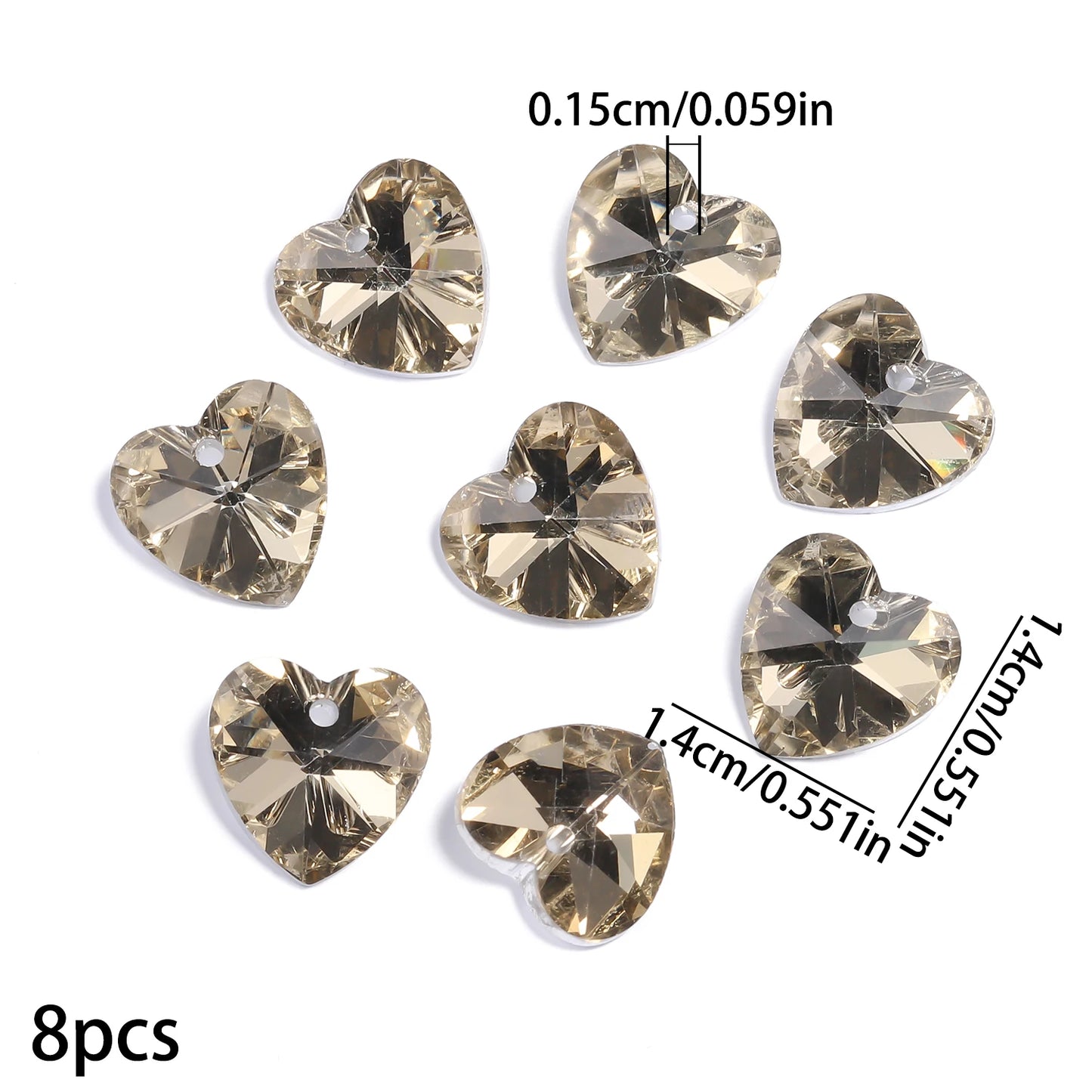 Pendentifs Cœur Cristal Multicolore