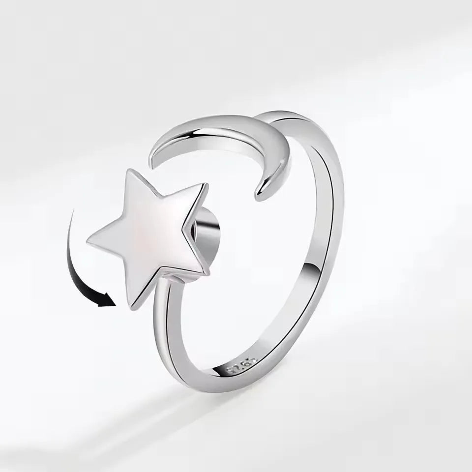 Bague Spinner Tournesol – Argent 925 & Zircon
