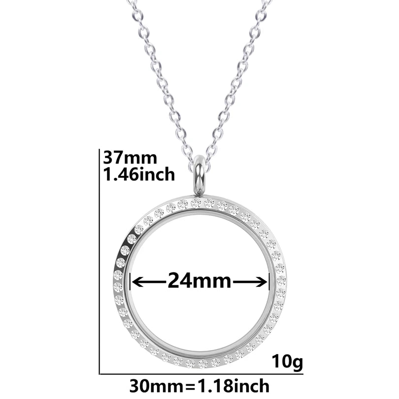 Collier Médaillon Photo Flottant
