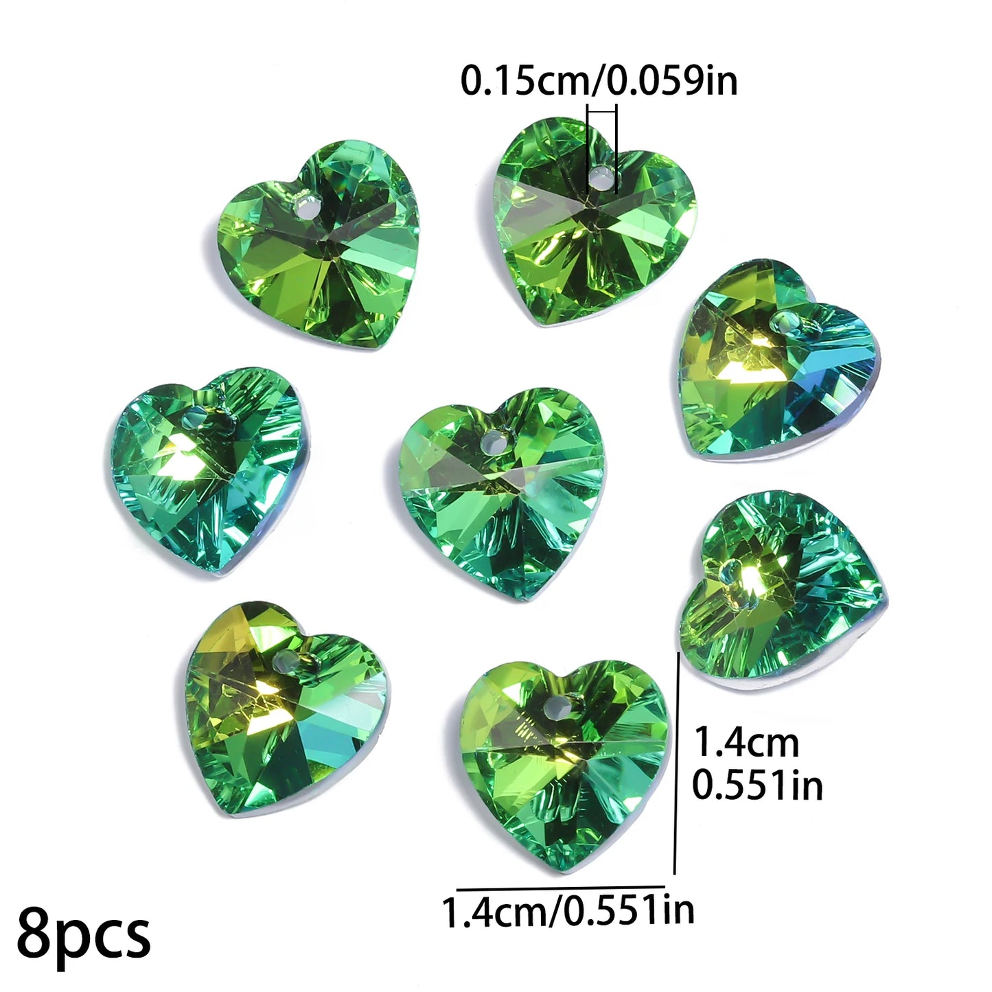 Pendentifs Cœur Cristal Multicolore