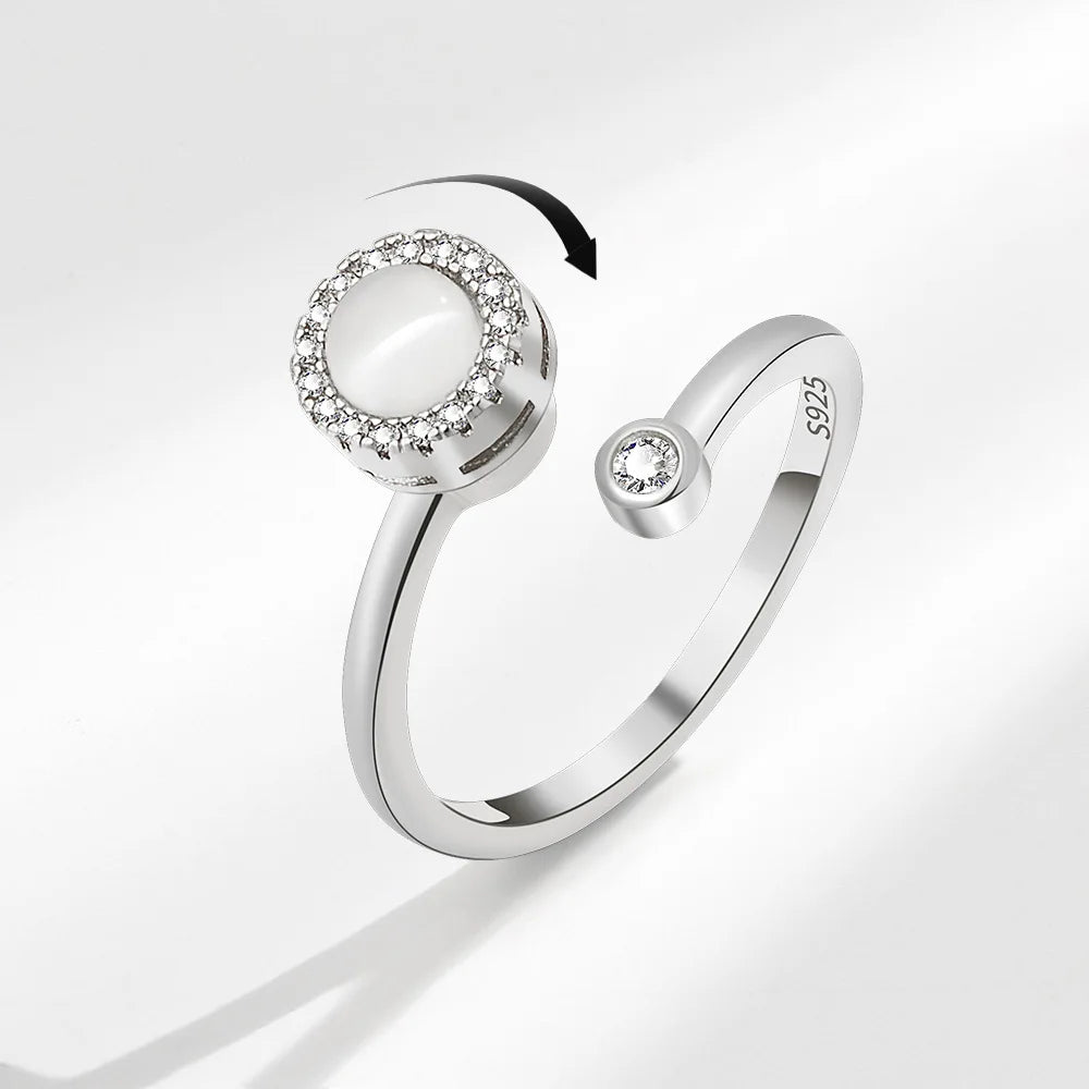 Bague Lune & Étoiles Argent