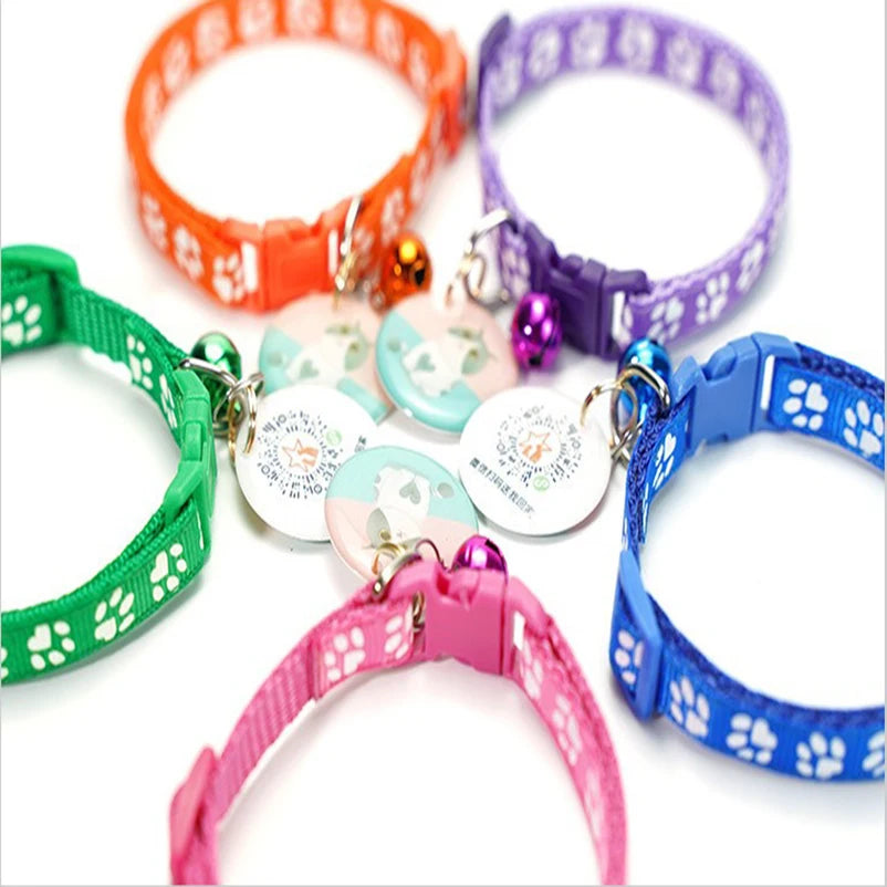 Collier Chat Imprimé avec Clochette – Multicolore