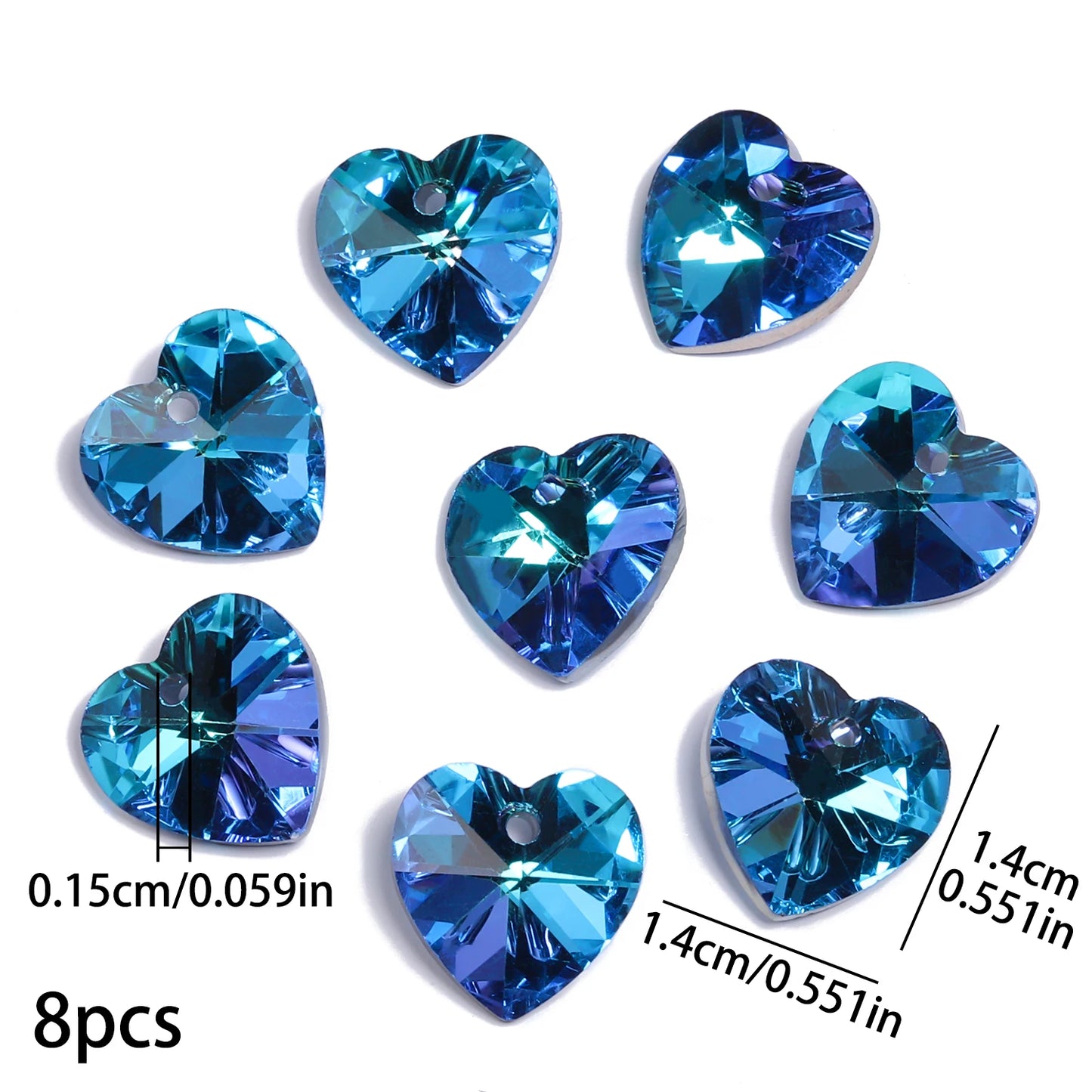 Pendentifs Cœur Cristal Multicolore