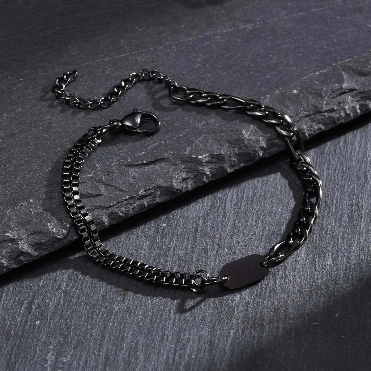 bracelet personnalise initiale acier dore argente