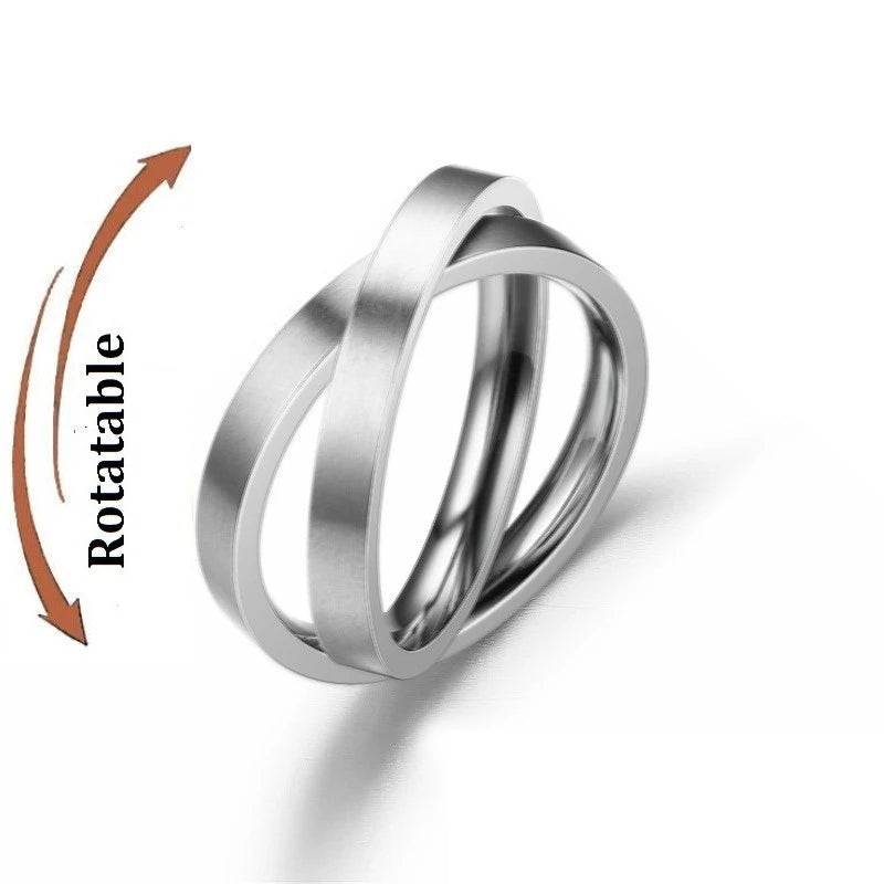 bague spinner couple acier inoxydable cadeau maison des emotions