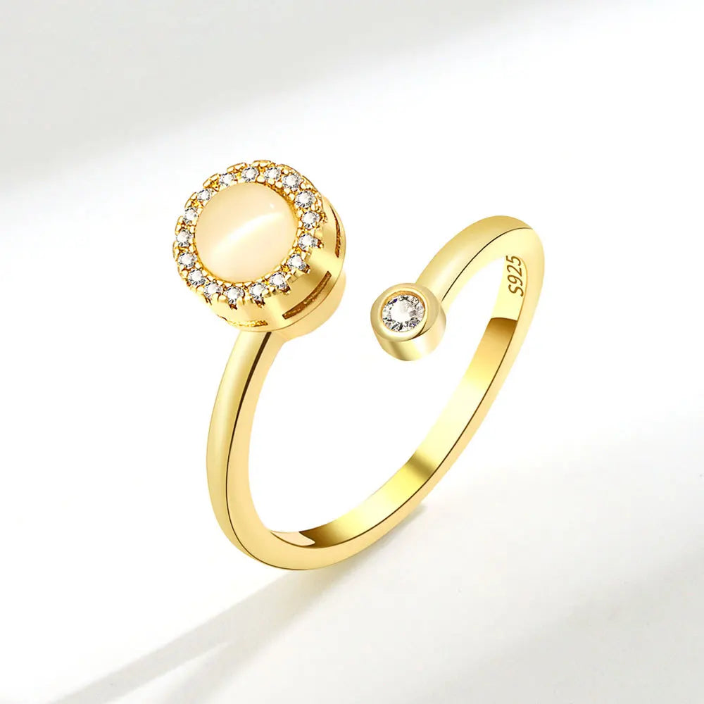 Bague Lune & Étoiles Argent