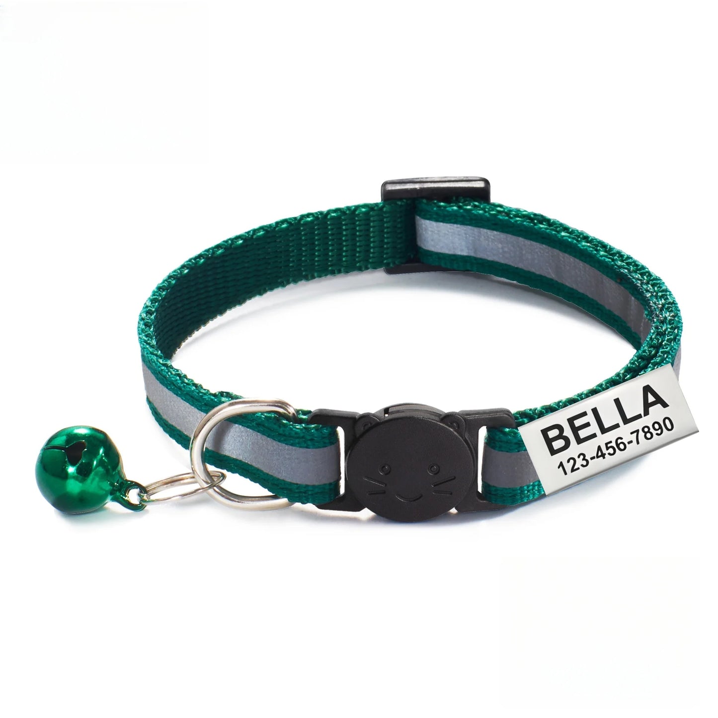 Collier Chat Personnalisé Réfléchissant avec Clochette