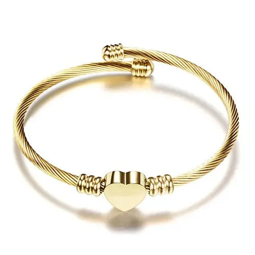 Bracelet Cœur Initiale Doré