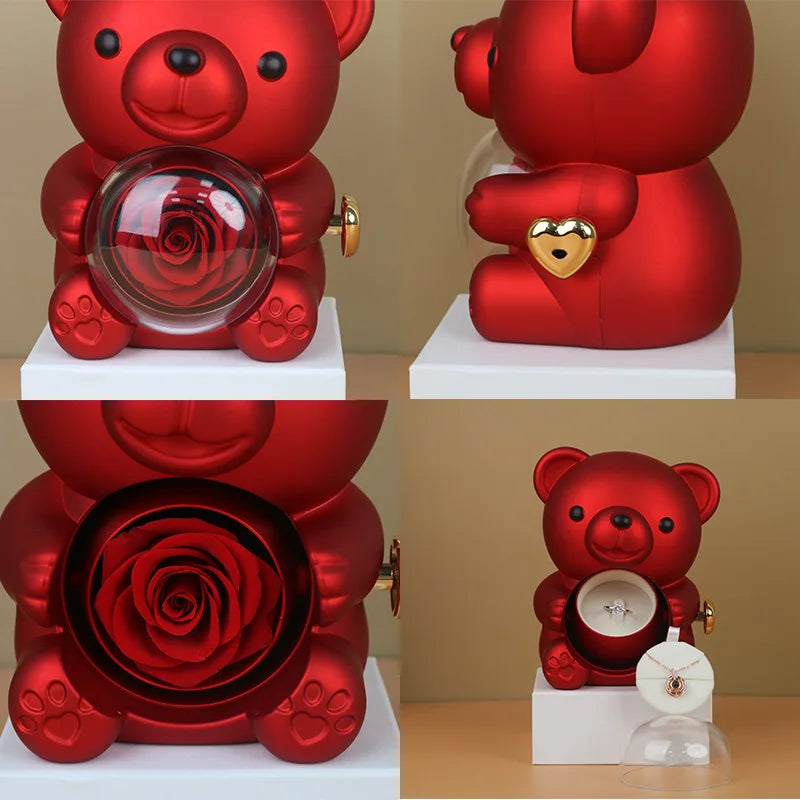 detail gravure collier ours rose eternelle coffret cadeau