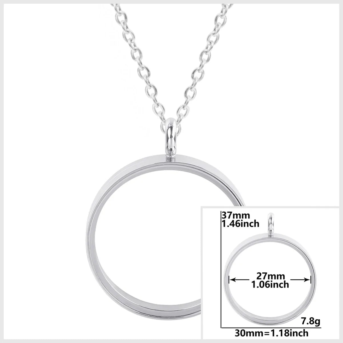 Collier Médaillon Photo Flottant