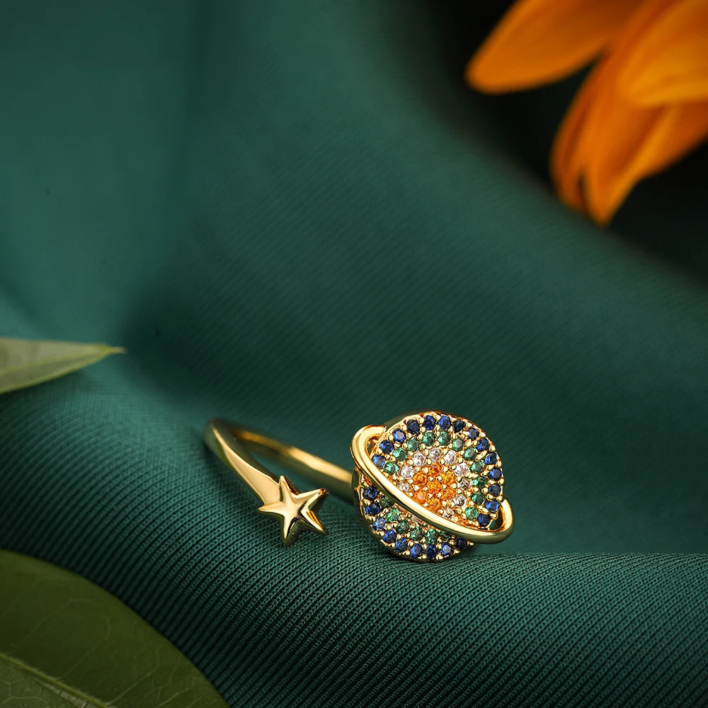 Bague Soleil Doré Rotative