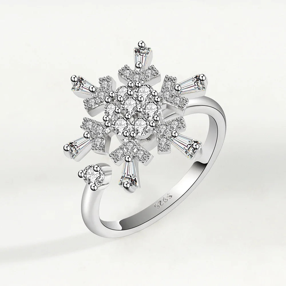Bague Spinner Tournesol – Argent 925 & Zircon