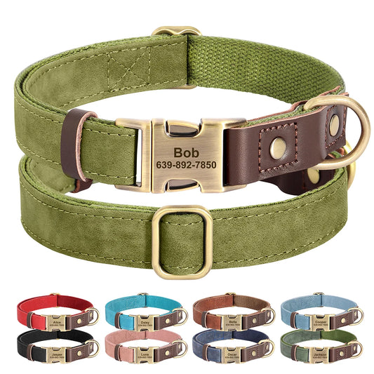 Collier Chien Personnalisé Gravé – Cuir  Réglable