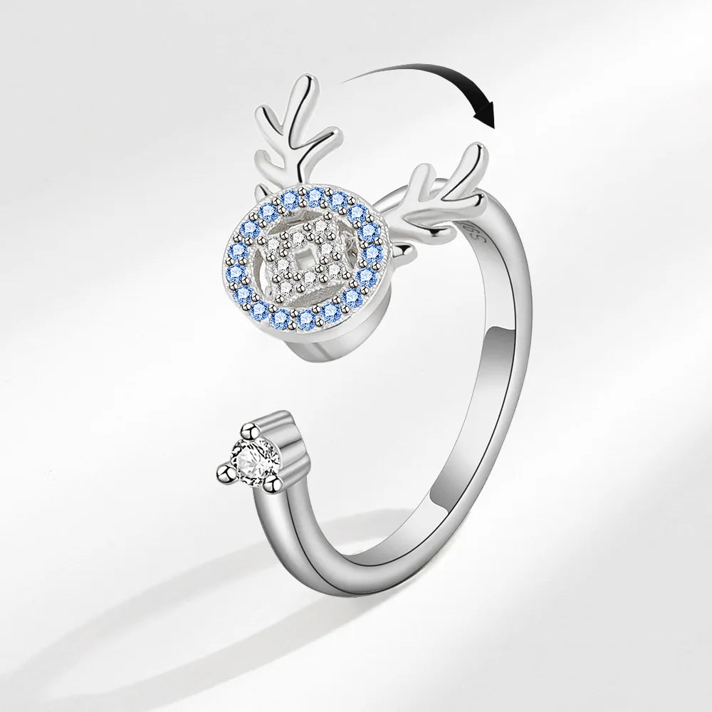 Bague Lune & Étoiles Argent