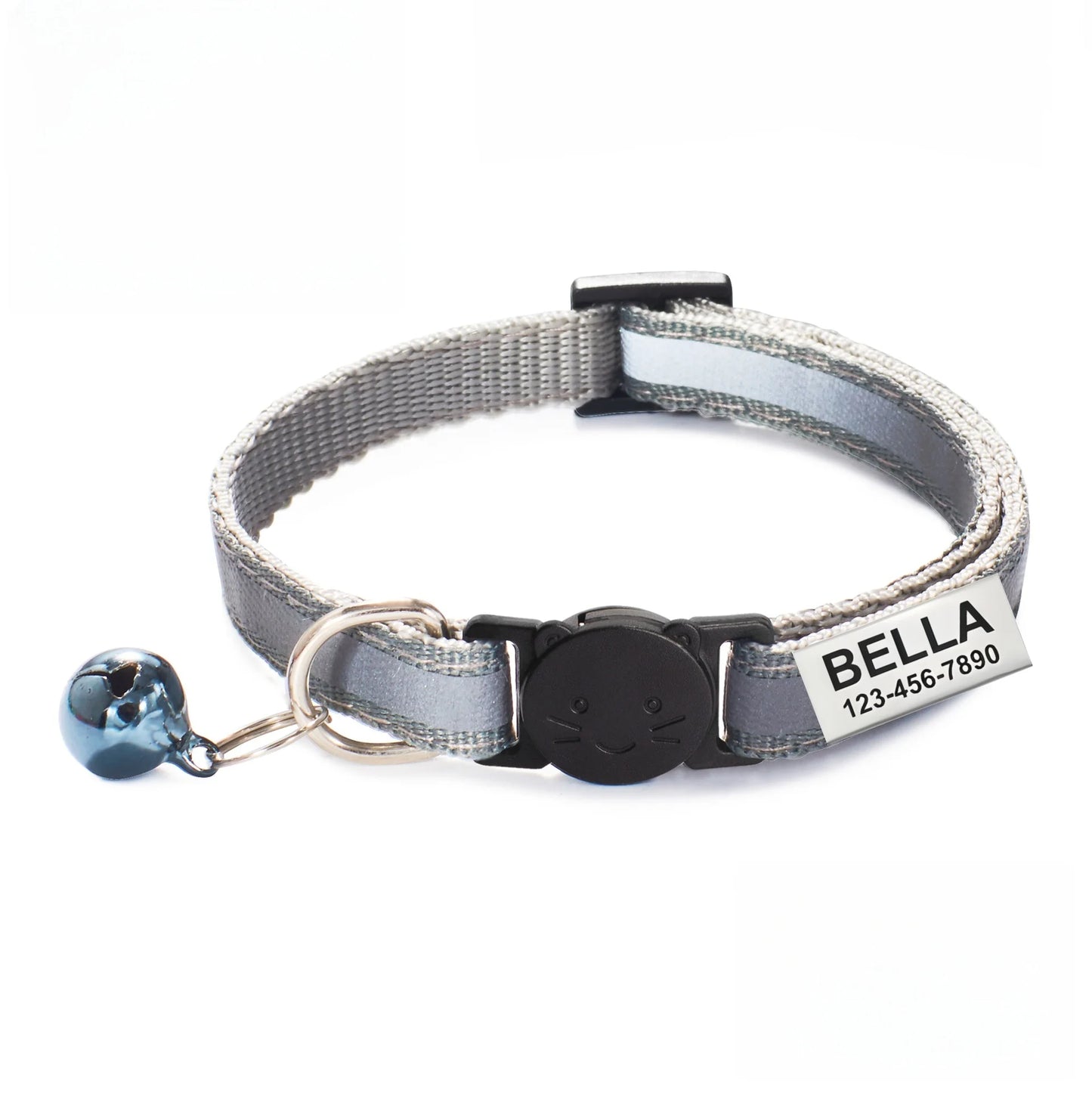 Collier Chat Personnalisé Réfléchissant avec Clochette