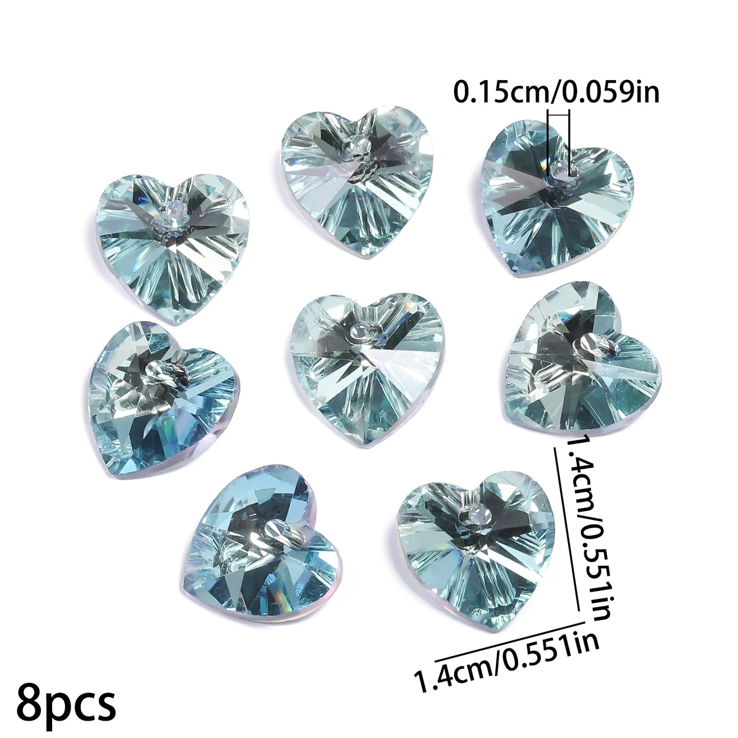 Pendentifs Cœur Cristal Multicolore