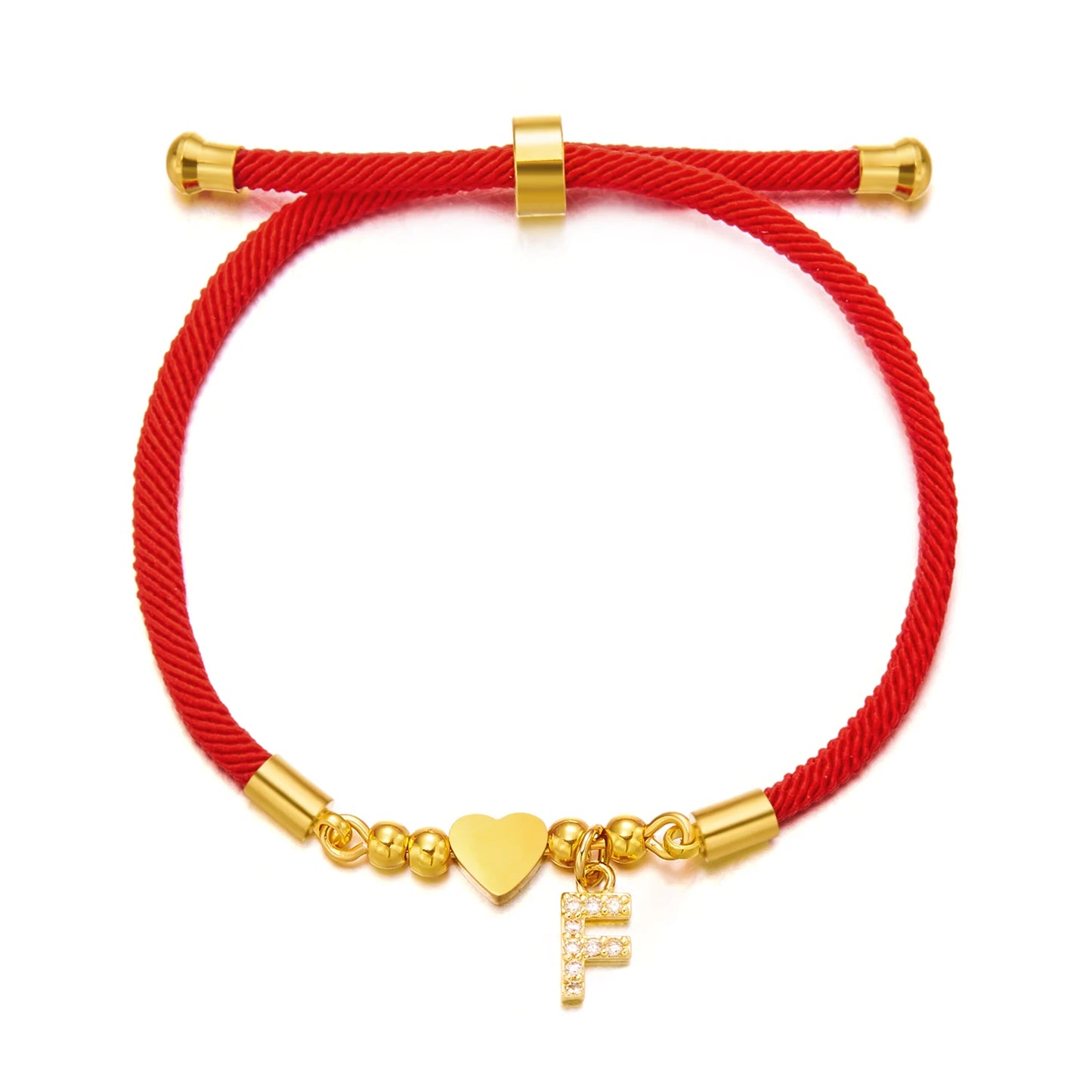 Bracelet Cordon Rouge Initiale