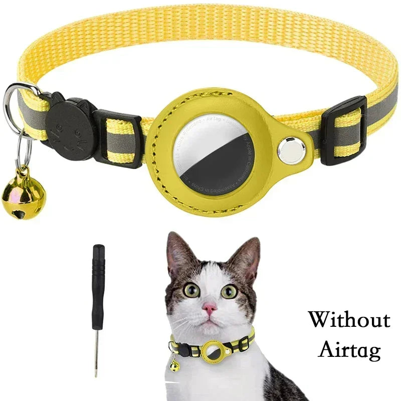 Collier Chat Anti-Perte pour AirTag – Réfléchissant avec Clochette