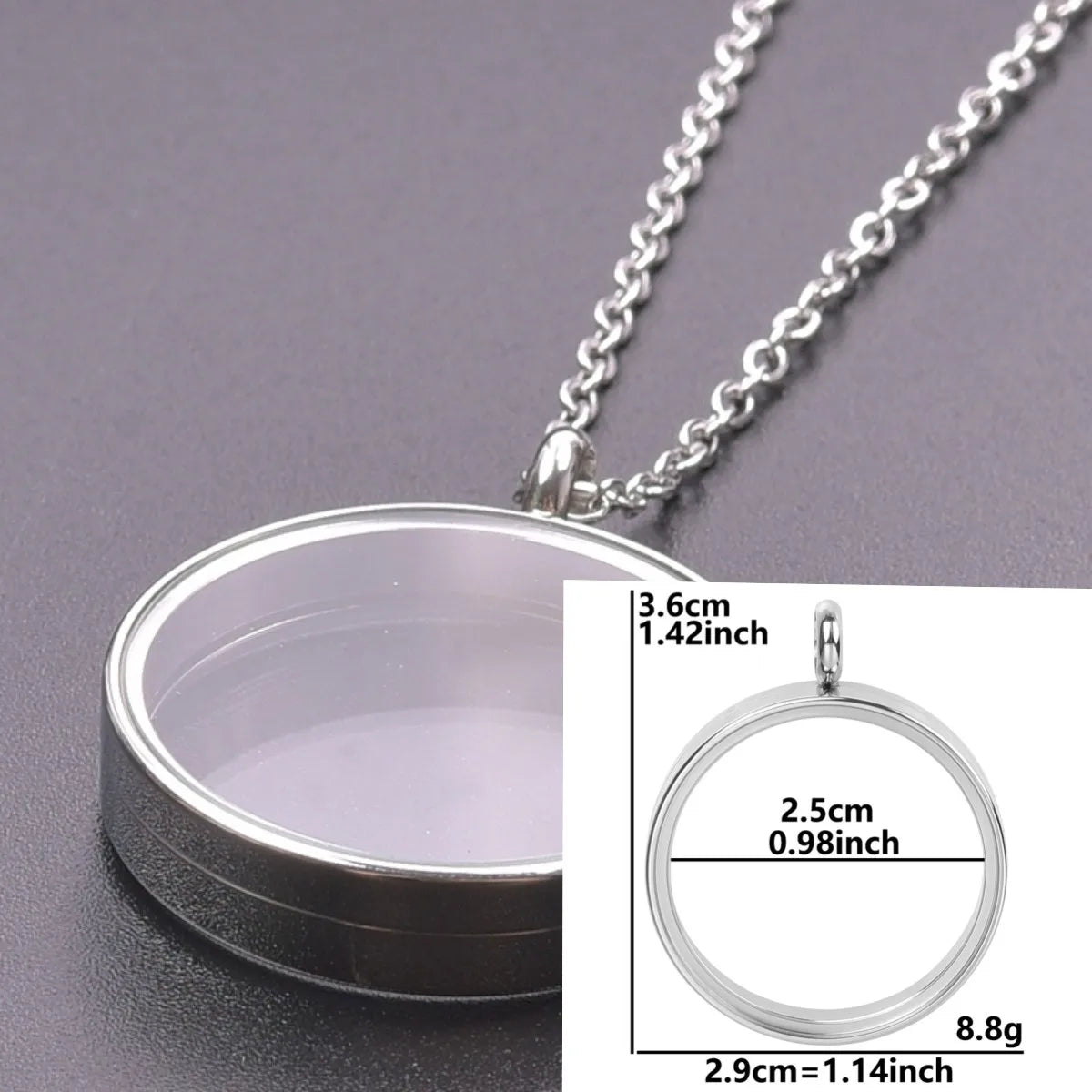 Collier Médaillon Photo Flottant