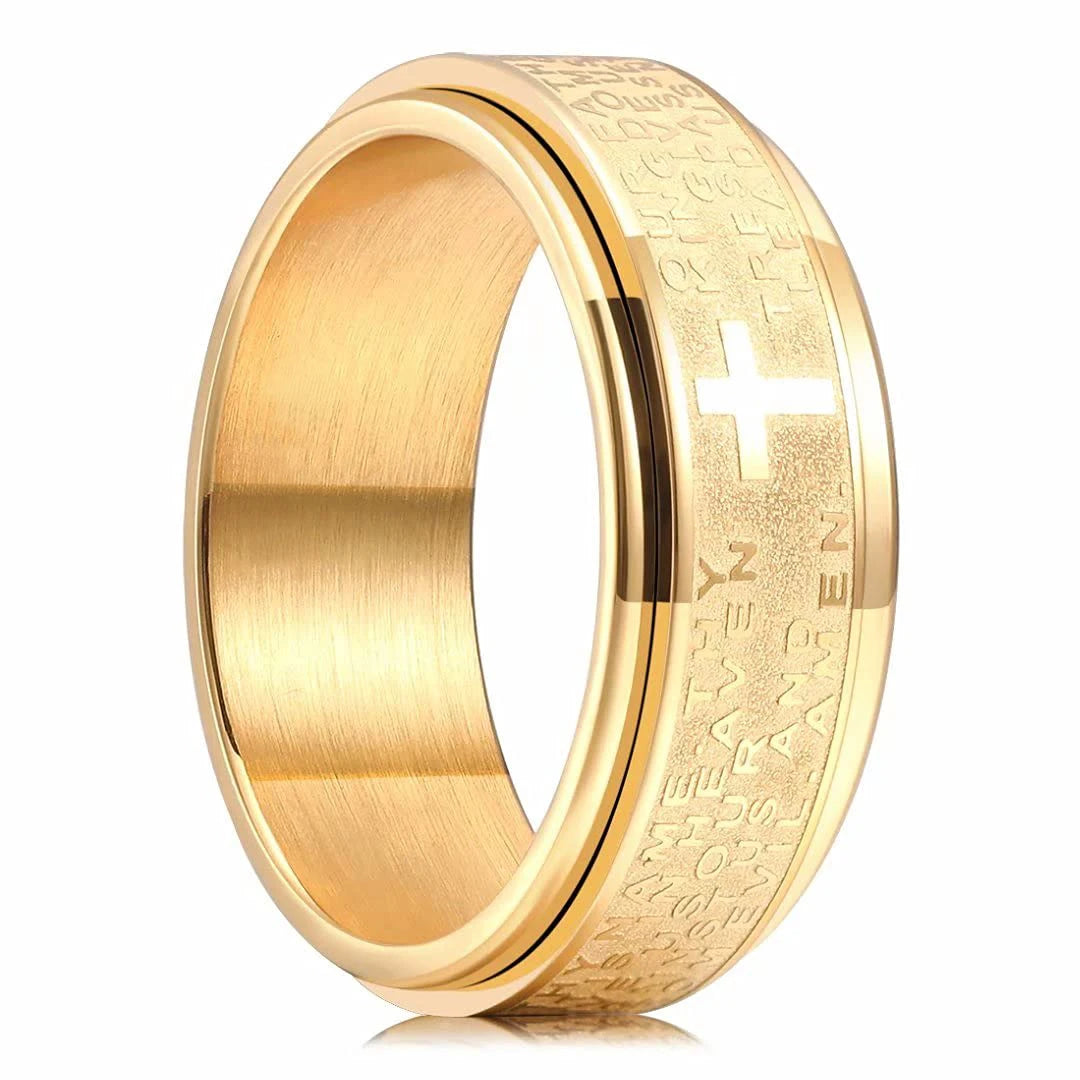 bague anti-stress croix acier inoxydable cadeau original maison des emotions