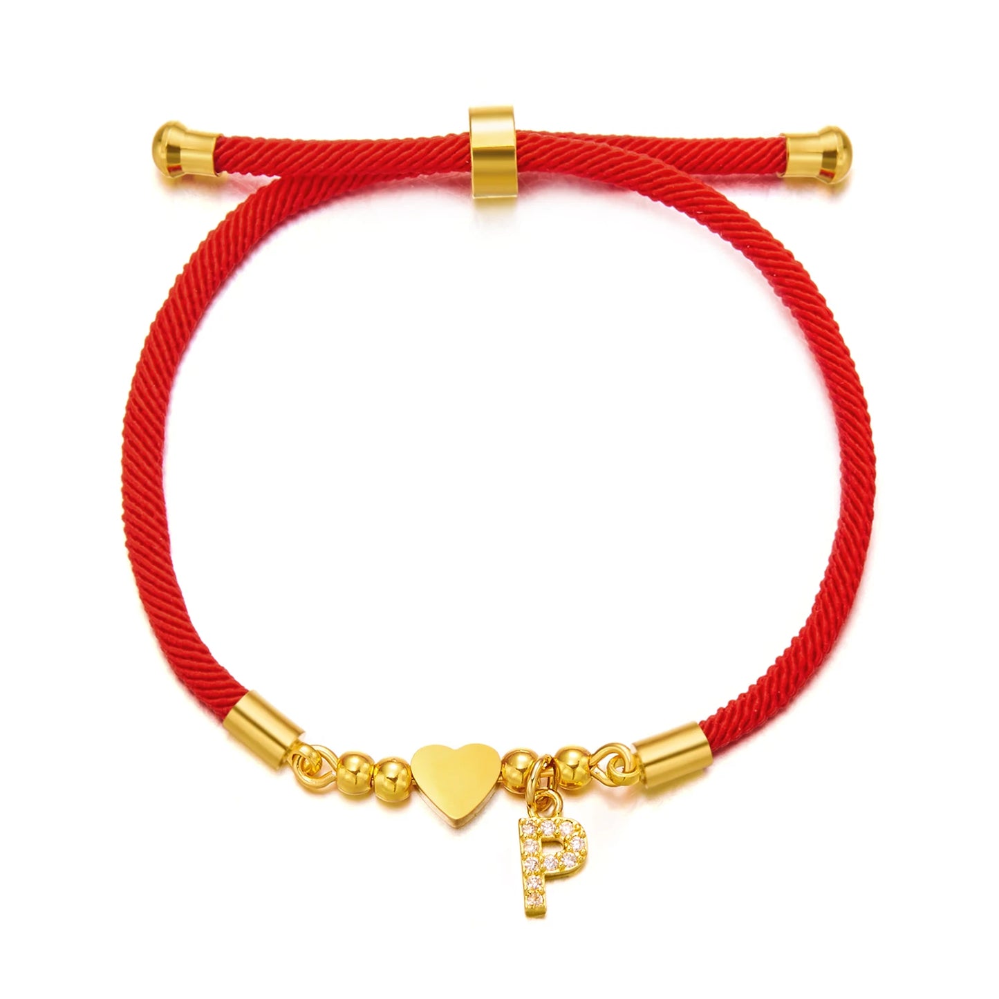 Bracelet Cordon Rouge Initiale