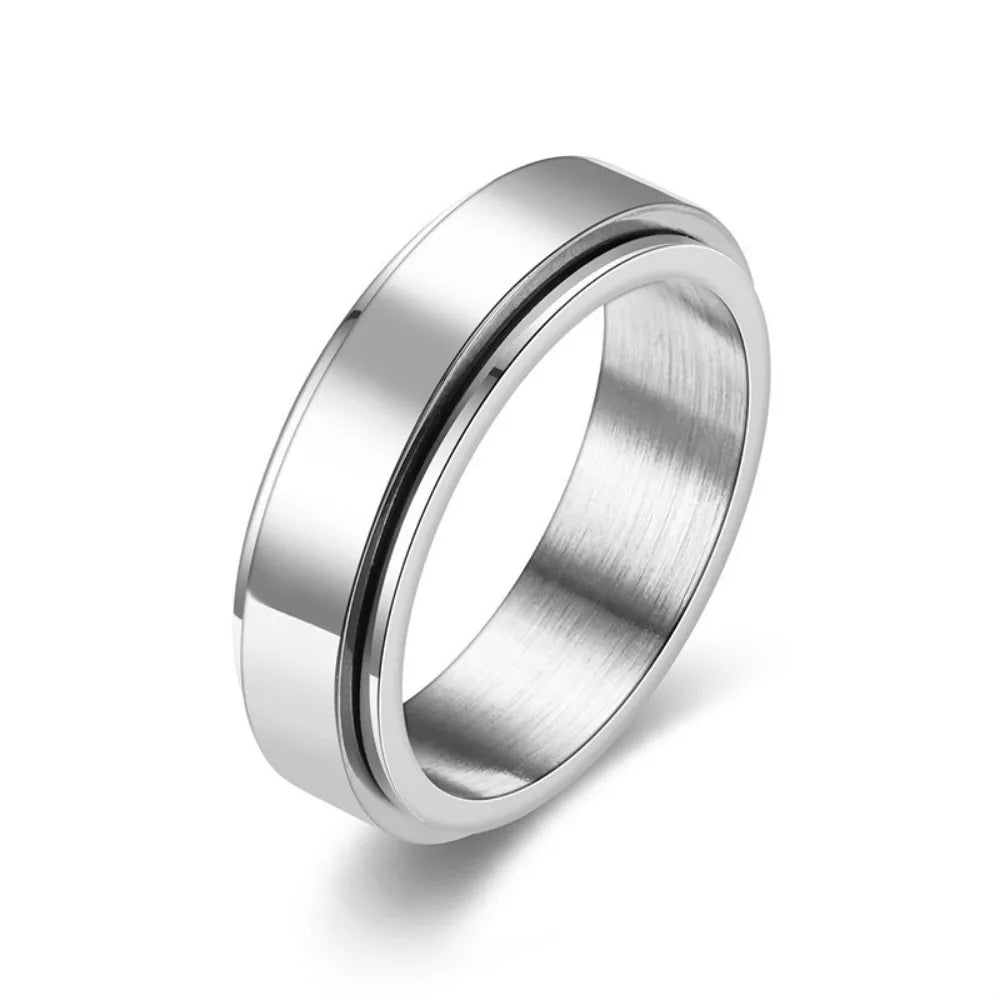 bague spinner acier noir anti-stress bijou maison des emotions