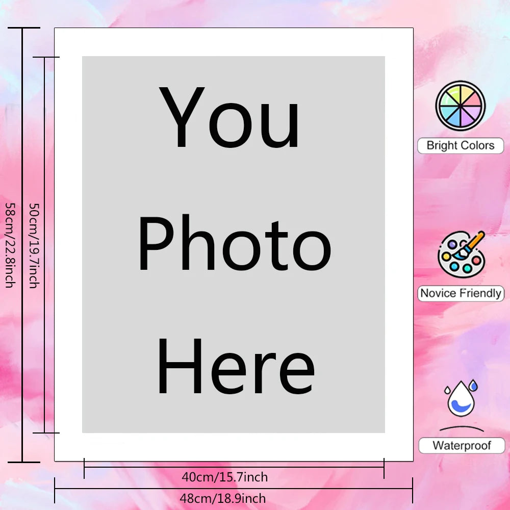 •	Souvenir à Peindre™  Peinture par Numéros Personnalisée à partir de Votre Photo – Kit DIY sur Toile