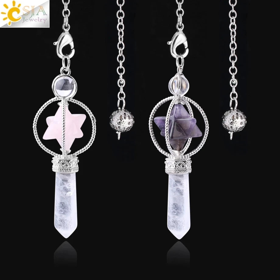 Pendule Merkaba Quartz Naturel