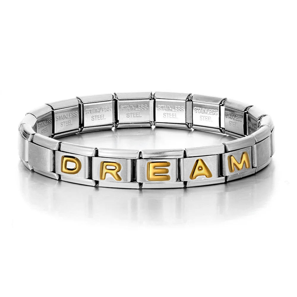bracelet charms initiale doree porte au poignet femme cadeau