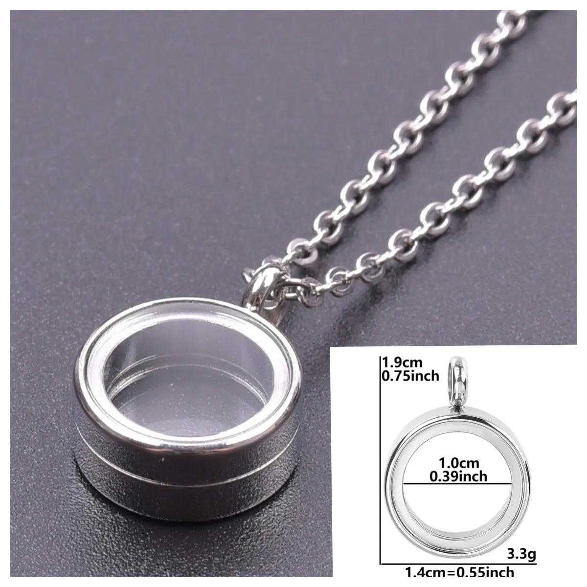 Collier Médaillon Photo Flottant