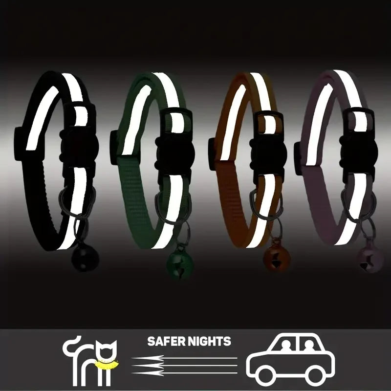 Collier Chat Personnalisé Réfléchissant avec Gravure