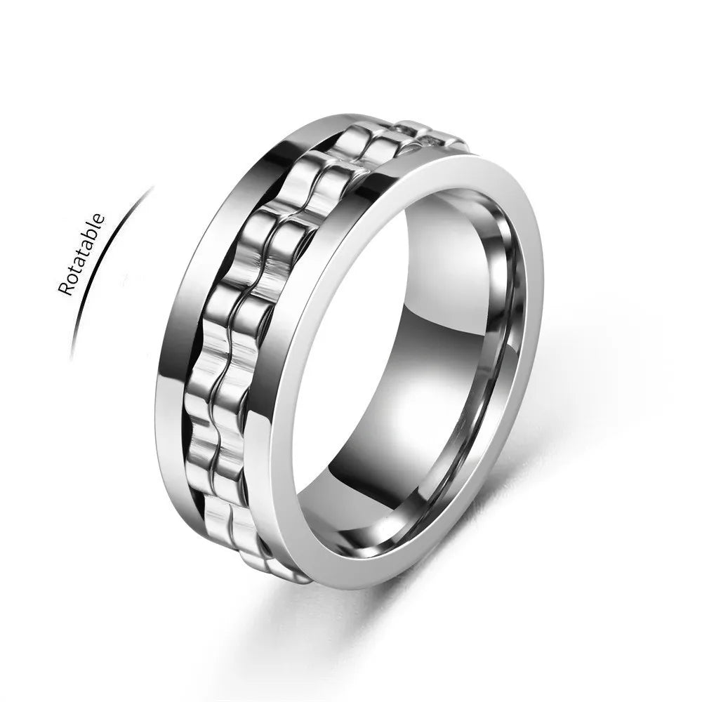 Bague Spinner Anti-Stress Homme – Acier Inoxydable