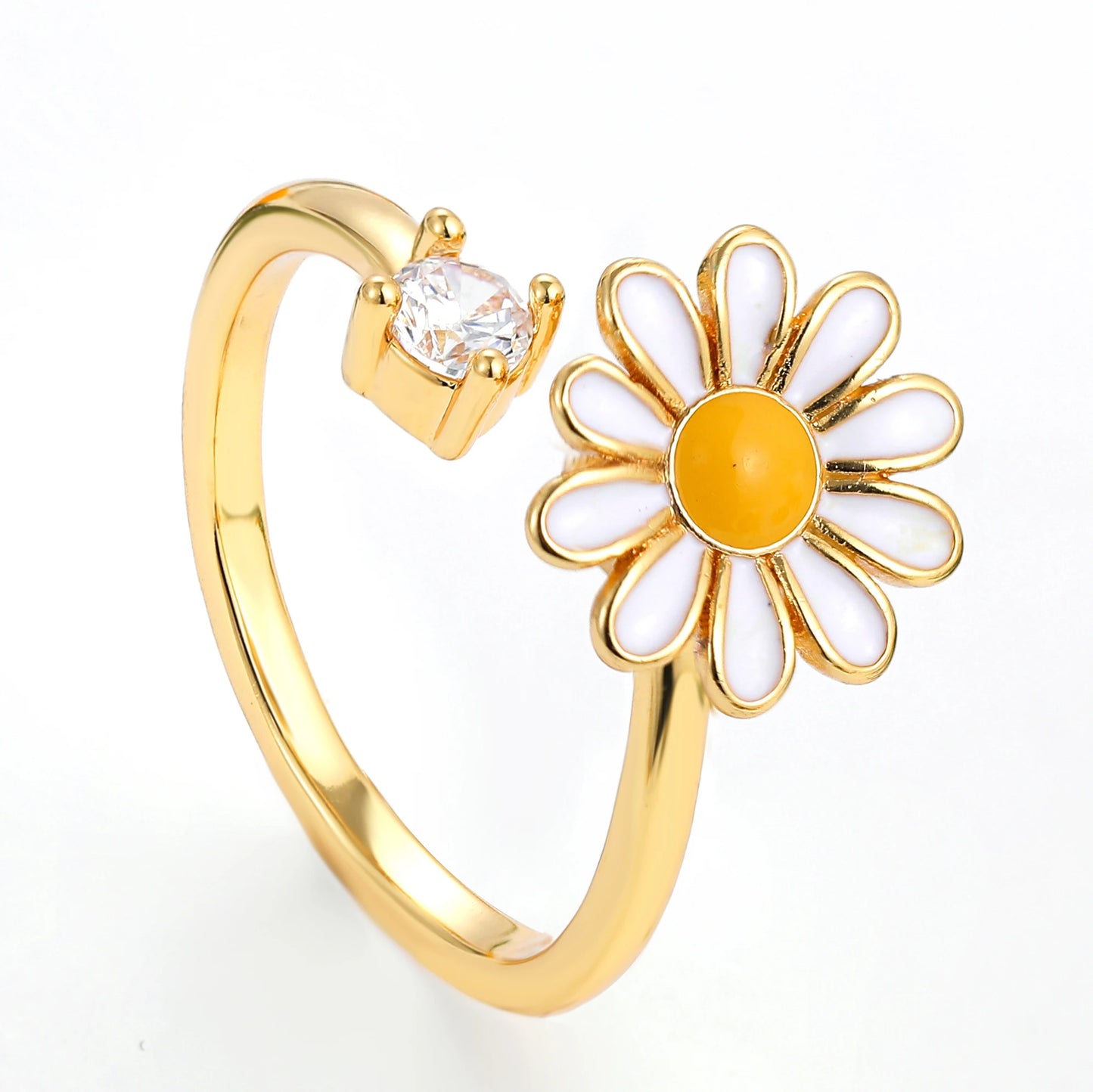 Bague Soleil Doré Rotative
