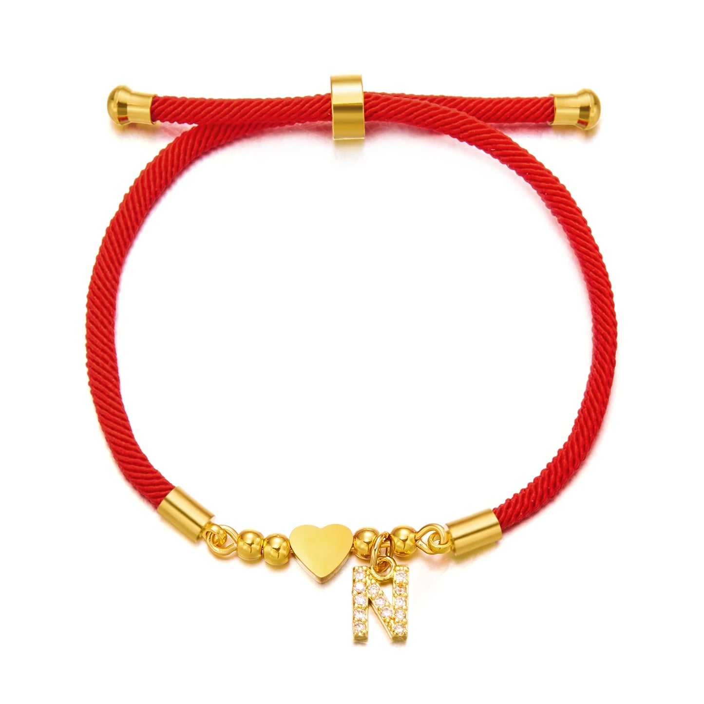 Bracelet Cordon Rouge Initiale
