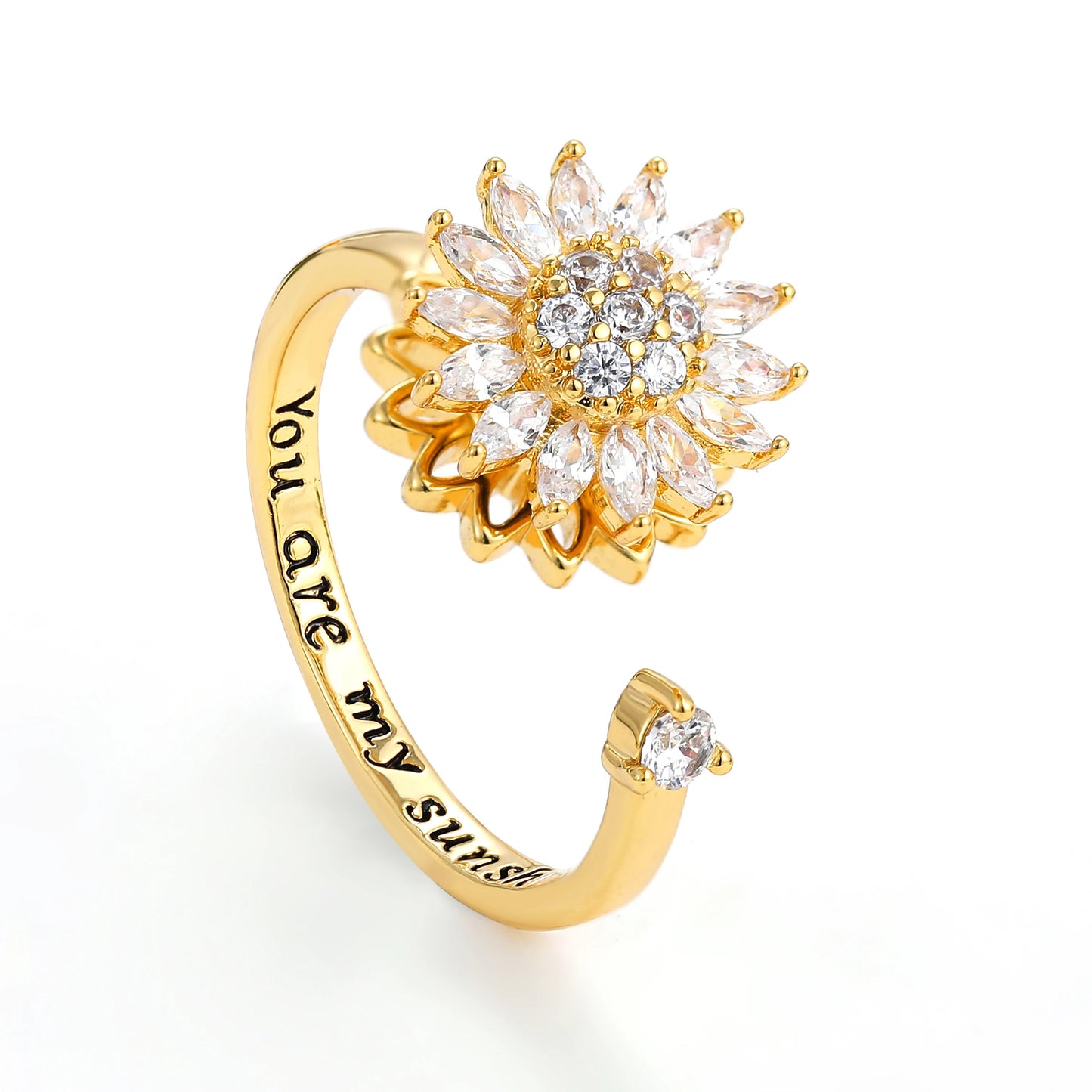 Bague Soleil Doré Rotative