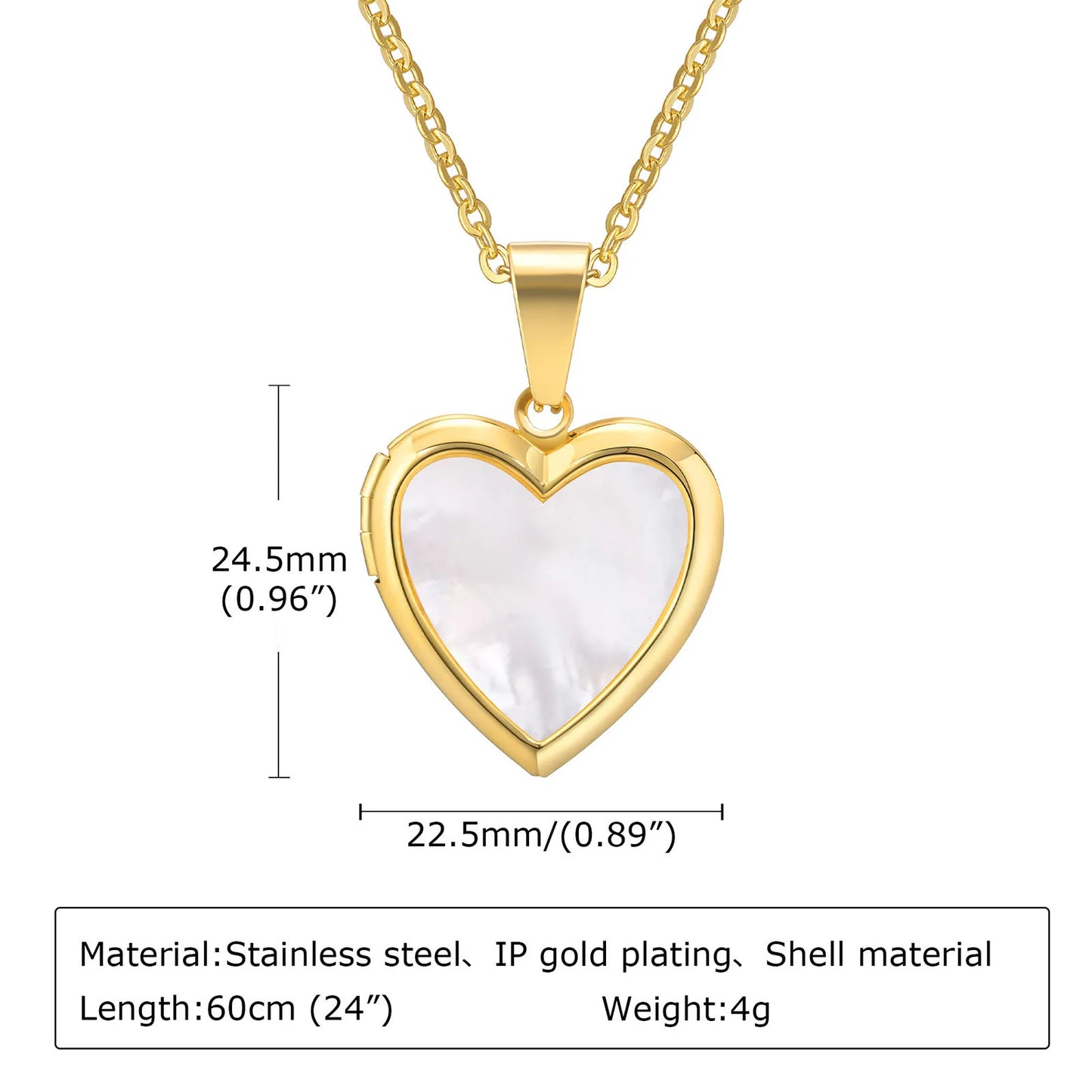 Collier Cœur Médaillon Photo – Acier Inoxydable Femme