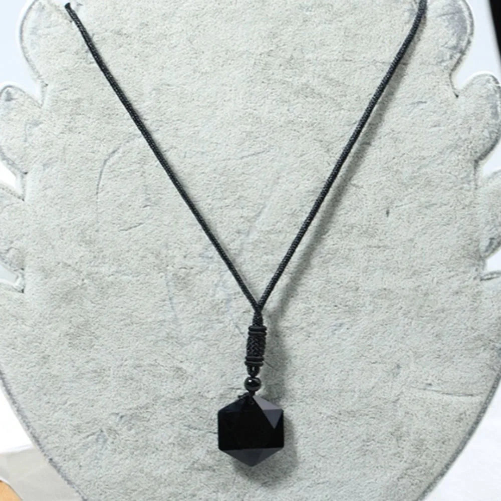 Collier Hexagramme Obsidienne – Pierre de Protection