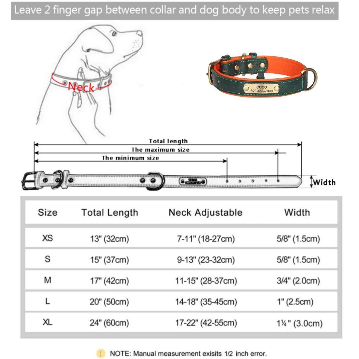 Collier Chien Personnalisé avec Plaque Gravée