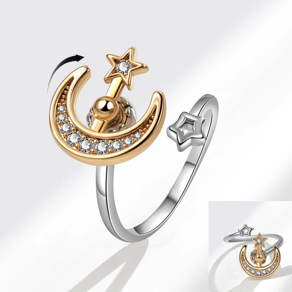 Bague Spinner Tournesol – Argent 925 & Zircon