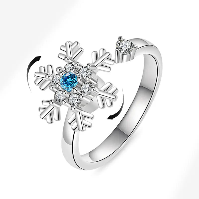 Bague Spinner Tournesol – Argent 925 & Zircon