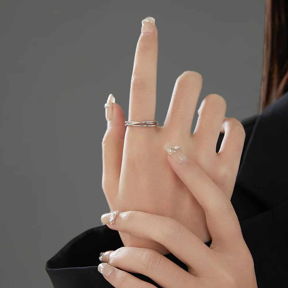 Bague Rolling 3 Anneaux Entrelacés – Acier Inoxydable